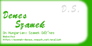 denes szamek business card